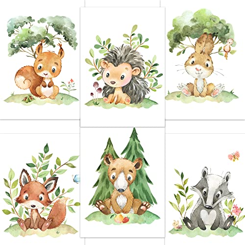 CreativeRobin Tiere des Waldes Poster-Set I Kinderzimmer Wandbilder von CreativeRobin