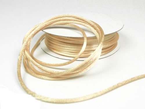 10m Rolle Flechtkordel Satin 2mm (hell beige) // Satinkordel Kordel Flechtschnur Schmuckschnur Satinschnur Zierkordel Kumihimo von Creativery