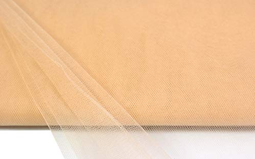 10m Tüll Stoff 150cm Tüllstoff Dekostoff Netz Tütü Fasching Mode Hochzeit Deko sand beige natur 835 von Creativery