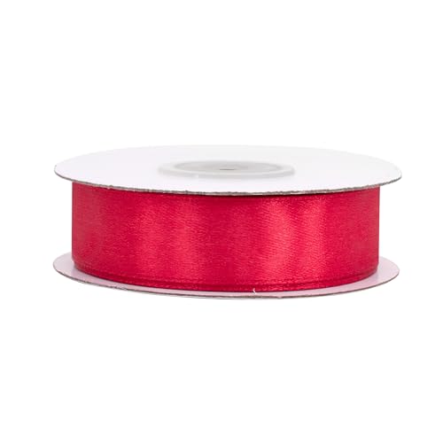 Satinband 18mm x 25m Rolle - FARBAUSWAHL in 3/6/12/18/25/38/50/75/100mm - farbecht & waschbar - Schleifenband für Hochzeit - Geschenkband zum Verpacken Dekorieren Basteln - Dunkelrot 260 von Creativery