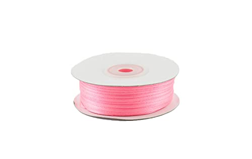 Creativery 91m Rolle Satinband 3mm (039 rosa) // Schleifenband einseitiges Hochzeit Taufe Deko Band Dekoband Geschenkband von Creativery