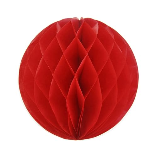 1 Wabenball 15cm ( rot 250 ) // Wabenkugel Honeycomb Hänge Deko Ballon Laternen Aufhänger Waben Bälle Papier Pompons Dekoration Geburtstag Party Hochzeit von Creativery