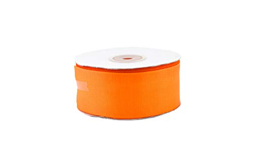 Creativery 25m Ripsband 38mm Schleifenband Deko Band Hochzeit Geschenkband mattes Satinband Farbe orange 668 von Creativery