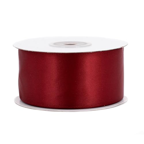 Doppelseitiges Satinband 38mm x 20m Rolle - FARBAUSWAHL in 6/10/25/38mm - farbecht & waschbar - Schleifenband für Hochzeit - Geschenkband zum Verpacken Dekorieren Basteln - Bordeaux 270 von Creativery