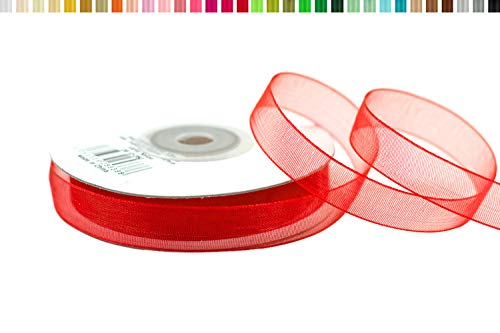 Organzaband 12mm x 25m Rot von Creativery