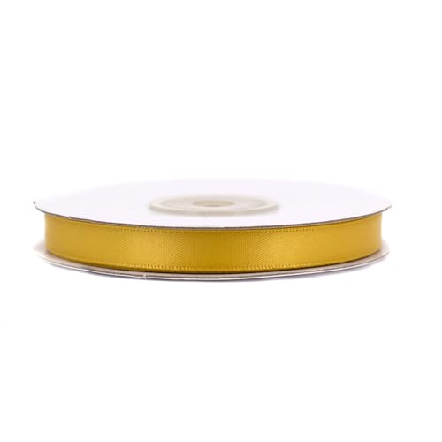 Doppelseitiges Satinband 10mm x 20m Rolle - FARBAUSWAHL in 6/10/25/38mm - farbecht & waschbar - Schleifenband für Hochzeit - Geschenkband zum Verpacken Dekorieren Basteln - Gold 687 von Creativery