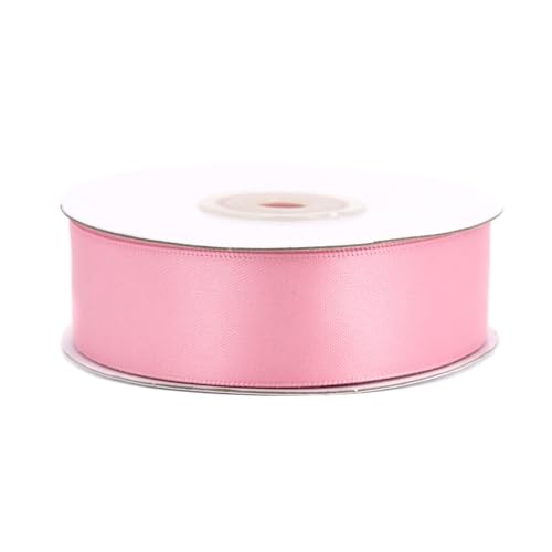 Doppelseitiges Satinband 25mm x 20m Rolle - FARBAUSWAHL in 6/10/25/38mm - farbecht & waschbar - Schleifenband für Hochzeit - Geschenkband zum Verpacken Dekorieren Basteln - Rosa 148 von Creativery