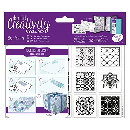 Kreativität Essentials A6 CLEAR STAMP set-moroccan Fliesen, schwarz, 19,5 x 16,3 x 0,45 cm von Papermania