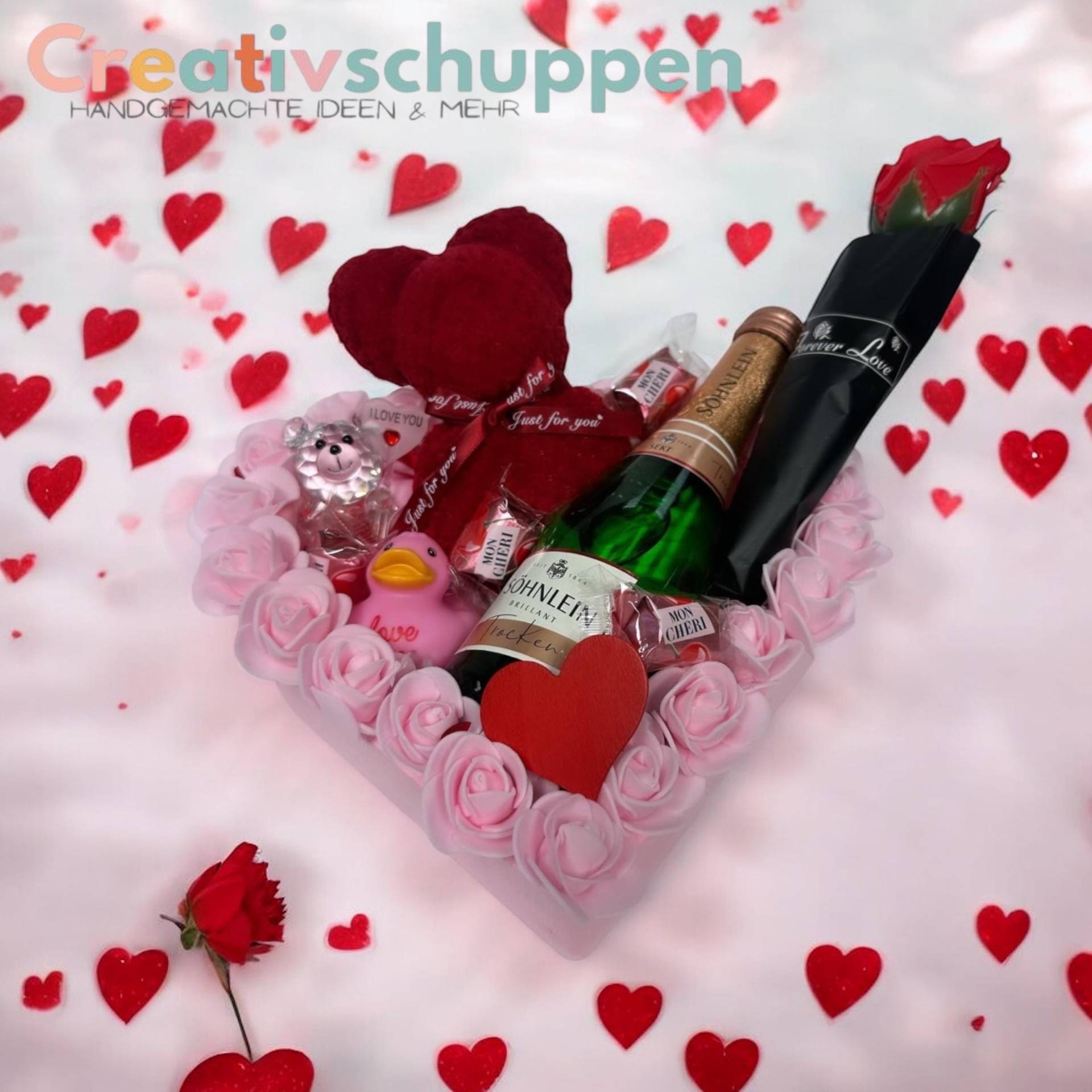 Valentinstag Herz Muttertag Geschenkset Liebe Rosen Geschenk Artikel-Nr0210 von Creativschuppen