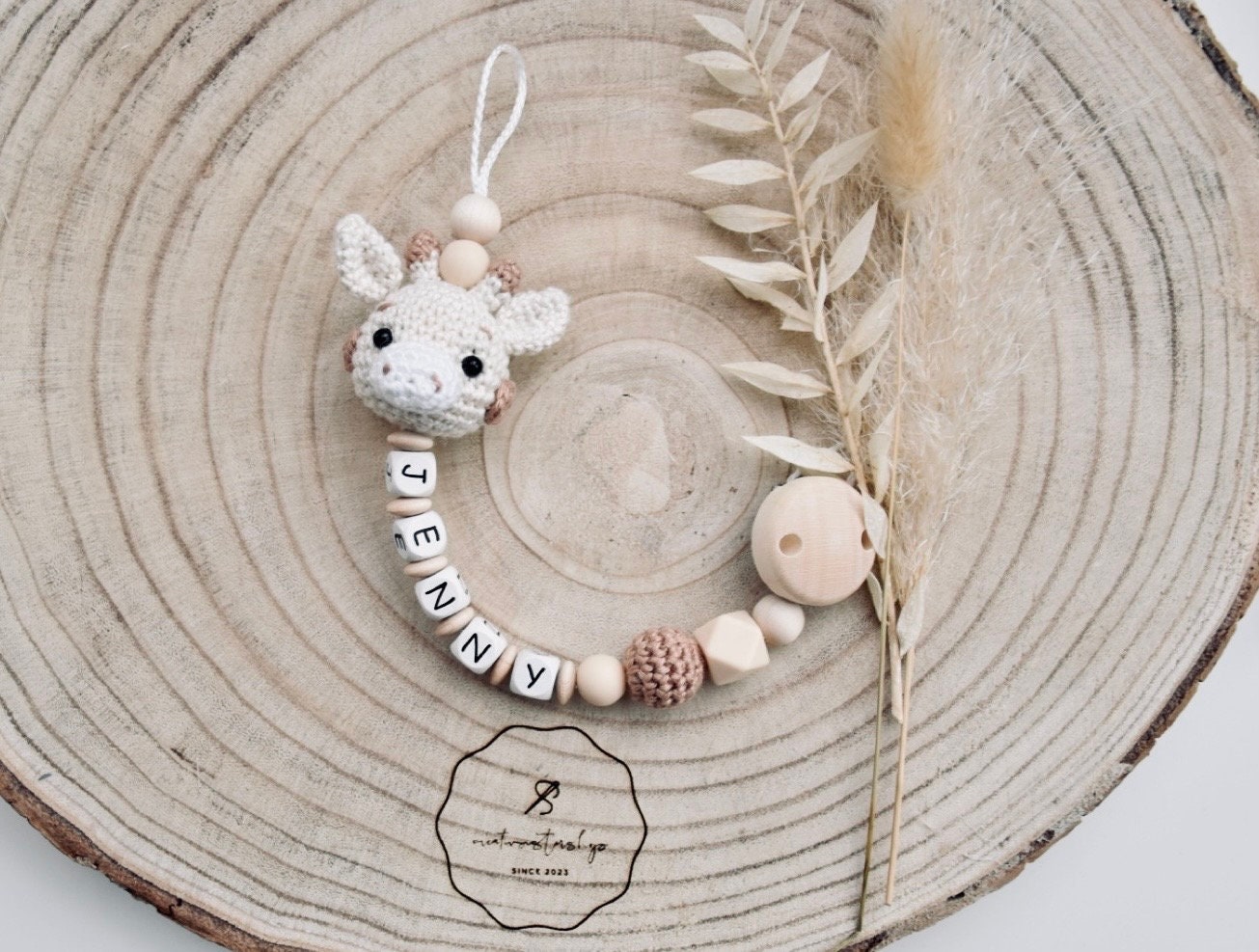 Schnullerkette Giraffe Personalisiert von Creativsistershop