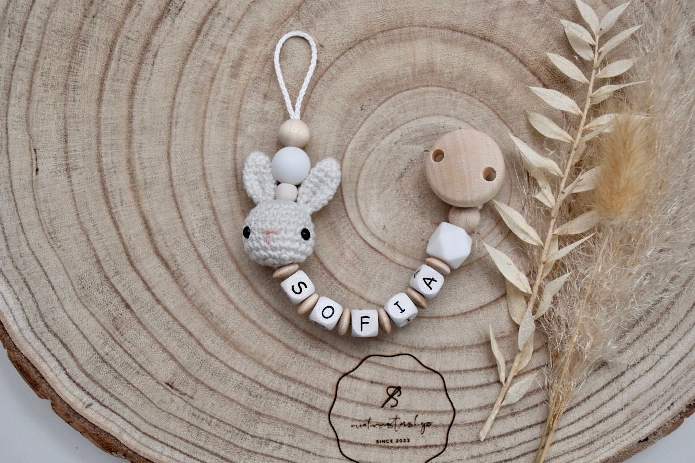 Schnullerkette Hase Personalisiert von Creativsistershop