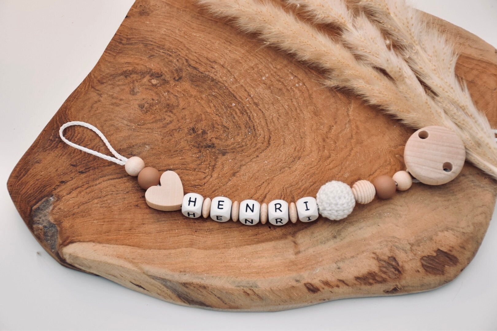 Schnullerkette Herz Personalisiert von Creativsistershop