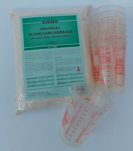 Schnellabformmasse im Polybeutel, Alginat Abformmasse, 500g inkl. 10 Rührbecher von Creato