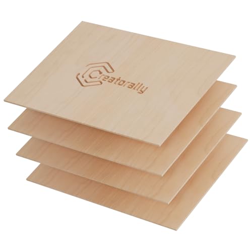 Creatorally 4 Stück A4 unbehandeltes Holz, 11,8 x 8,46 x 1/8 Zoll Leeres Holzbrett für Lasergravur, Schneiden, Basteln, Modellieren, Brandmalerei(A4-Rotbuche) von Creatorally