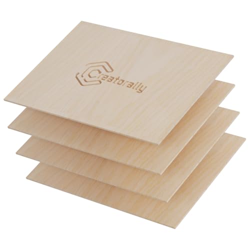 Creatorally 4 Stück A4 unbehandeltes Holz, 11,8 x 8,46 x 1/8 Zoll Leeres Holzbrett für Lasergravur, Schneiden, Basteln, Modellieren, Brandmalerei(A4-Roteiche) von Creatorally