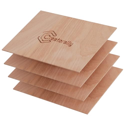 Creatorally 4 Stück A4 unbehandeltes Holz, 11,8 x 8,46 x 1/8 Zoll Leeres Holzbrett für Lasergravur, Schneiden, Basteln, Modellieren, Brandmalerei(A4-Sapele) von Creatorally