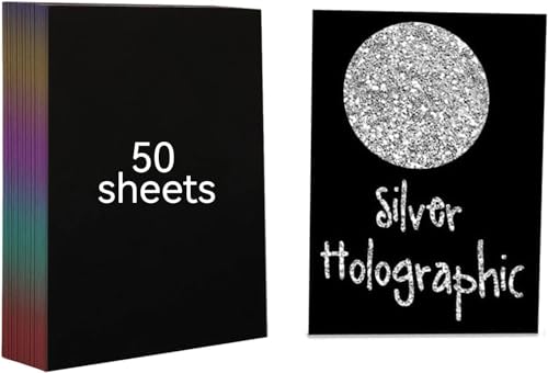 Creatorally 50 Blatt Magisches Kratzpapier Lasersilber Im A4-Format – Bastelpapier, Skizzenkunst, Malpapier Mit Stift Zum Zeichnen, Kunstbedarf, DIY, Weihnachten, Geburtstagsgeschenk von Creatorally