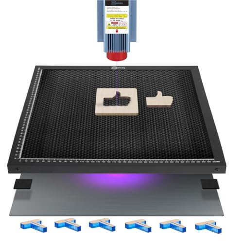 Creatorally Laser Wabentisch, 400 x 400 x 22 mm Laserbett für Gravier-Schneidemaschine, Honeycomb-Arbeitstisch mit Aluminiumplatte, Nadeln und Gravurmaterialien (360 x 360 mm Gravurbereich) von Creatorally