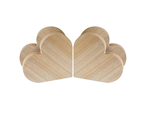 20,3 cm, 4 Stück, dickes Holzherz zum Basteln, freistehend, Holzherzblock, unlackierte MDF-Holz-Herzschilder (20,3 x 20,3 x 2,5 cm) von Cregugua