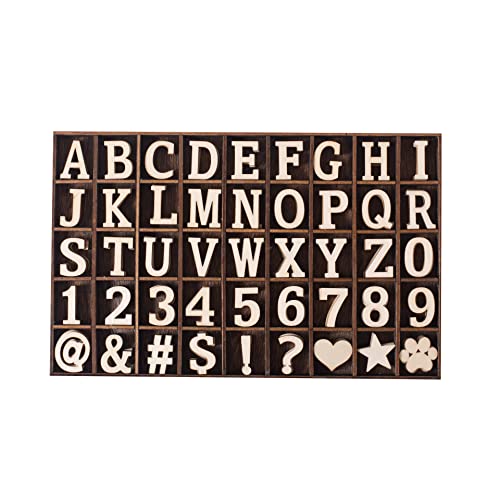 270 Stück 2,5 cm Holz Alphabet Buchstaben Holz Zahlen Mini Blanko Holz Symbole Unlackiertes Holz Herz Stern Pfote mit Rustikaler Ablageschale für Wohnkultur Rechtschreibung Bildung Hausgemachte von Cregugua