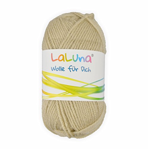 Uni Wolle cappuccino 100% Polyacryl Wolle 50g - 135m, Garn zum Stricken & Häkeln, Marke: LaLuna® von Creleo