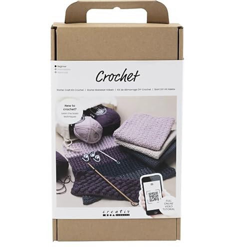 Creativ Company Crochet Starter Craft Set - Perfect Complete Set for Beginners to Learn Crochet von Creotime