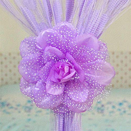 Crepundia Handgestrickte Vorhang-Raffhalter, 2 PCS 13CM Big Peony Blumen-Vorhang-Clip binden zurück Rahmen Zurück Krawatte Startseite Vorhang dekorative Gürtel(Purple) von Crepundia