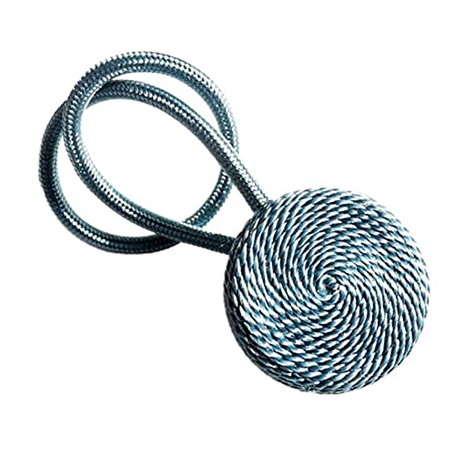 Crepundia Handgestrickte Vorhang-Raffhalter, 4 STÜCKE Magnetische Vorhang Risse Home Dekorative Vorhang Schnalle Seilband Zubehör Magnet Vorhänge Halter(Hole Blue) von Crepundia