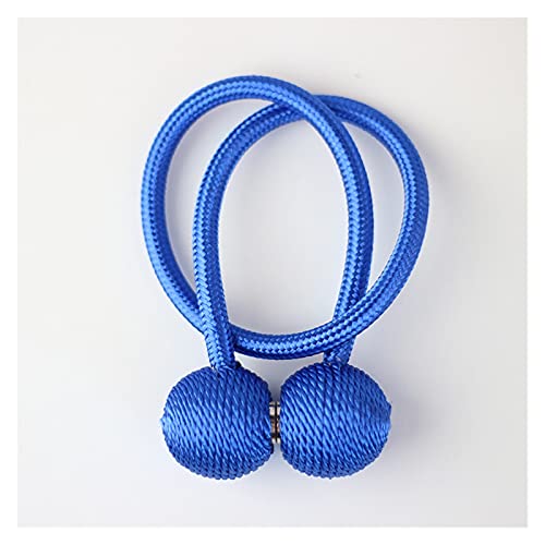 Crepundia Handgestrickte Vorhang-Raffhalter, 4 stücke Bunte magnetische Vorhang Raffel Rolle Krawatte Backs Zubehör Vorhänge Halter Händler Clip Schnalle Strap Seil Home Decoration(Sapphire) von Crepundia