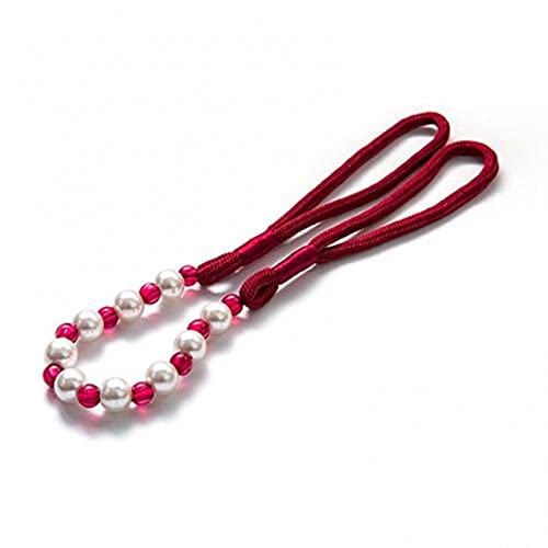 Crepundia Handgestrickte Vorhang-Raffhalter, 6 stücke Punch perlen Perle Magnetische Vorhang Raffriges Seil Schnalle Halter Strap Decor(Red) von Crepundia