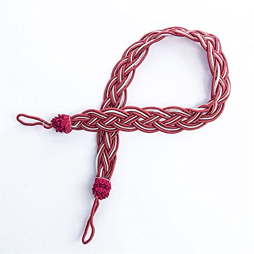 Crepundia Handgestrickte Vorhang-Raffhalter, 9 stücke Vorhang Clips Riemen Schöne handgefertigte Klammern Gewebe Halter Raffanlagen Händler Vorhänge Seil Home Dekorative Accessars(Red) von Crepundia