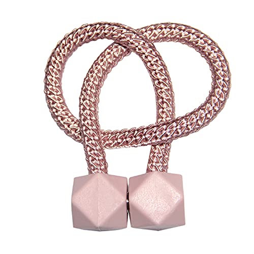 Crepundia Handgestrickte Vorhang-Raffhalter, Magnetische Vorhang Schnalle Halter Vorhang Raffresse Hänge Multifazialisierung Ball Schnalle Krawatte Zurück Vorhangriemen Home Decoration(Pink) von Crepundia