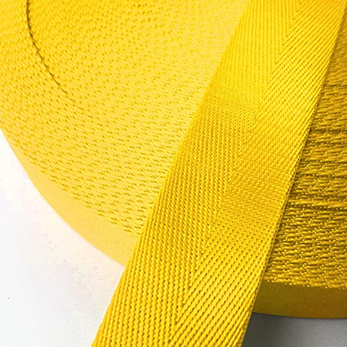 Gurtband Polypropylene 10 Meter 1 "(25mm) Strap Nylon Gurtband Heringbone Muster Rucksack Umreifung für DIY Nähbeutel Gürtel Zubehör(Yellow) von Crepundia