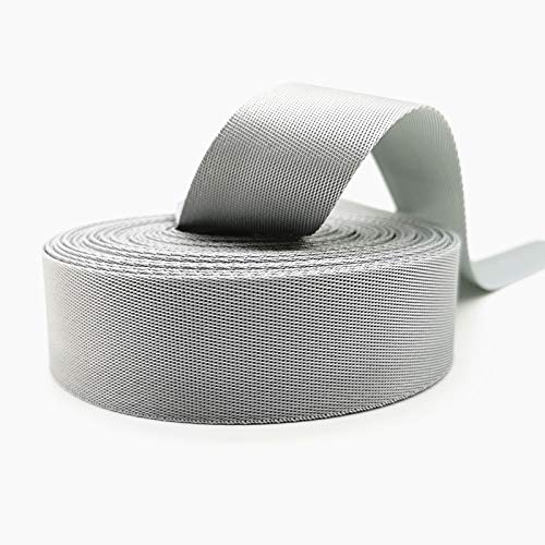 Gurtband Polypropylene 10 Yards 30mm Leinwand Nylon Strap Gurtbandband Nähgurt Taschenband Zubehör(Silver Grey) von Crepundia