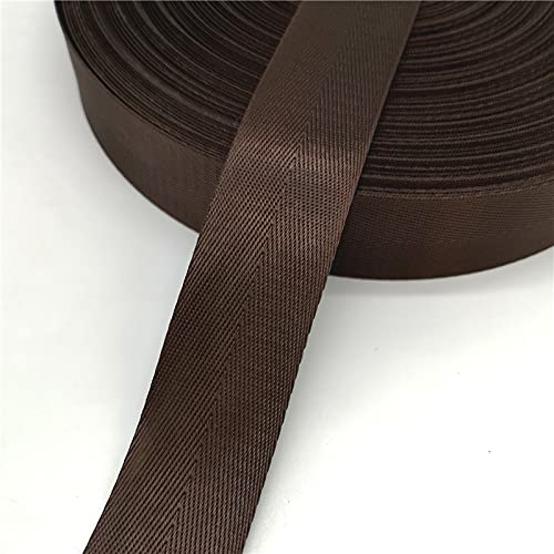 Gurtband Polypropylene 10 Yards 38mm Gurt Nylon Gurtband Heringbone Muster Rucksack Umreifungsbeutelband Zubehör(Dark Coffee) von Crepundia