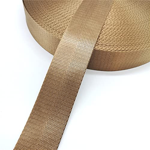 Gurtband Polypropylene 10 Yards 38mm Gurt Nylon Gurtband Heringbone Muster Rucksack Umreifungsbeutelband Zubehör(Light Coffee) von Crepundia