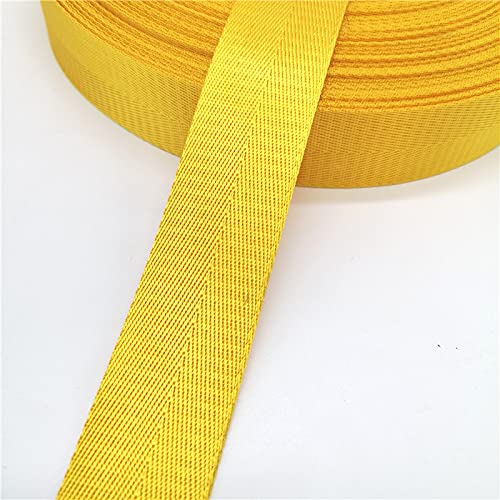 Gurtband Polypropylene 10 Yards 38mm Gurt Nylon Gurtband Heringbone Muster Rucksack Umreifungsbeutelband Zubehör(Yellow) von Crepundia