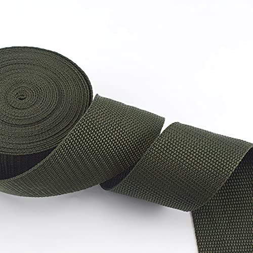 Gurtband Polypropylene 10-meter 50mm Polyester-Nylon-PP-Gurtbandband zum Umreifung von geflochtenen Beutelband Gürtel Kleidungsstückschuhe Outdoor Band Zubehör(Green) von Crepundia