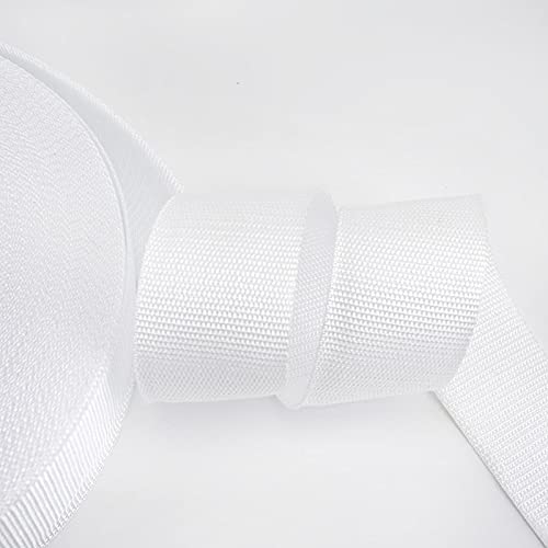 Gurtband Polypropylene 10-meter 50mm Polyester-Nylon-PP-Gurtbandband zum Umreifung von geflochtenen Beutelband Gürtel Kleidungsstückschuhe Outdoor Band Zubehör(White) von Crepundia