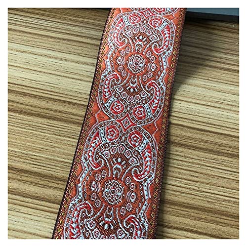 Gurtband Polypropylene 10 yards/lots breit 5 cm Gewebtes Jacquard-Band-Zierleisten-Muster für Vorhang- und Bekleidungszubehör(Orange) von Crepundia