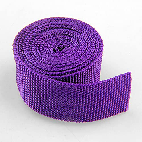 Gurtband Polypropylene 100 yards/lot 23mm Breite Bandbandband zum Nähen Gurtband PP Kleidungsrücksack Backband schwarz blau gelb lila rot weiß grün grau(Deep purple 23mm) von Crepundia