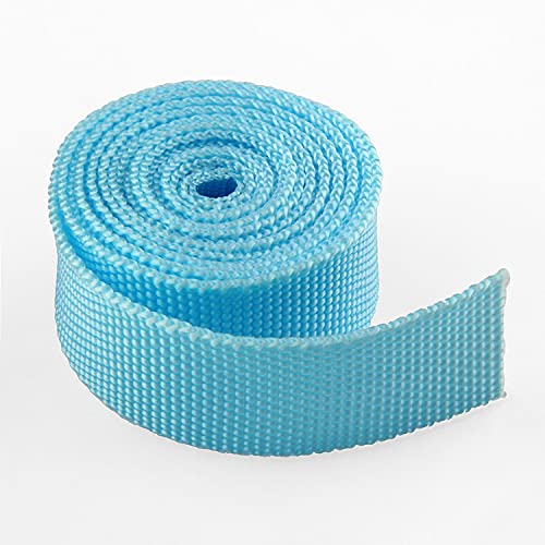 Gurtband Polypropylene 100 yards/lot 23mm Breite Bandbandband zum Nähen Gurtband PP Kleidungsrücksack Backband schwarz blau gelb lila rot weiß grün grau(Sky blue 23mm) von Crepundia