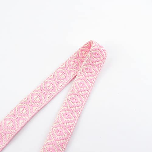 Gurtband Polypropylene 25mm ethnische stil stickerei gurtband vorhänge home textile kleidung taschen gurt spitze diy nähen material zubehör(Pink) von Crepundia