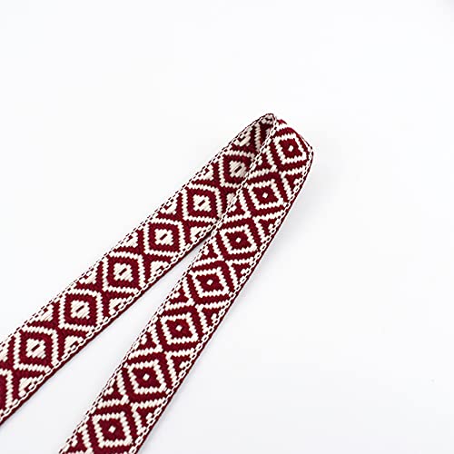 Gurtband Polypropylene 25mm ethnische stil stickerei gurtband vorhänge home textile kleidung taschen gurt spitze diy nähen material zubehör(Red) von Crepundia