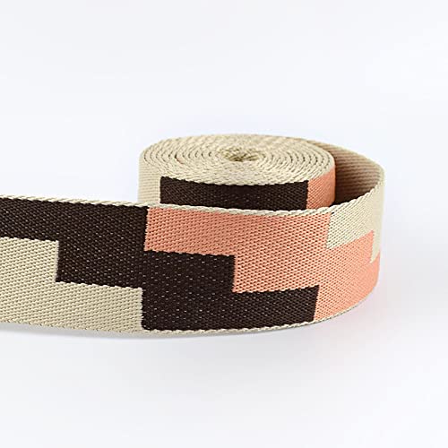 Gurtband Polypropylene 4m 3,0 mm dicke 38mm Polyester Jacquard Gurtband Gepäck Dekor Gürtel Spitze Band DIY Bags Strap Gurtband Textilzubehör(03) von Crepundia