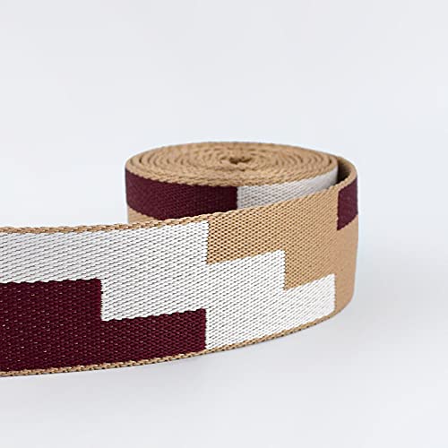 Gurtband Polypropylene 4m 3,0 mm dicke 38mm Polyester Jacquard Gurtband Gepäck Dekor Gürtel Spitze Band DIY Bags Strap Gurtband Textilzubehör(04) von Crepundia