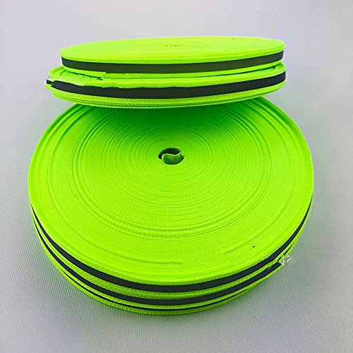 Gurtband Polypropylene 50 yards 1 cm Nylon fluoreszierende silberne reflektierende gurtbandband sichere warnband schnitteile diy bekleidet taschen schuhe material(Green) von Crepundia