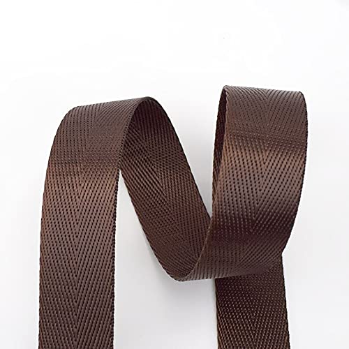 Gurtband Polypropylene 8 meter 20mm Nylon Gurtbubbissen Bänder Heringsgräte Muster Hund Kragen Rucksack Strap Bag Gürtelband Bindung DIY Nähzubehör(Coffee) von Crepundia