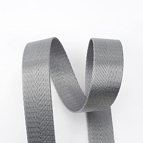 Gurtband Polypropylene 8 meter 20mm Nylon Gurtbubbissen Bänder Heringsgräte Muster Hund Kragen Rucksack Strap Bag Gürtelband Bindung DIY Nähzubehör(Gray) von Crepundia