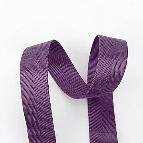 Gurtband Polypropylene 8 meter 20mm Nylon Gurtbubbissen Bänder Heringsgräte Muster Hund Kragen Rucksack Strap Bag Gürtelband Bindung DIY Nähzubehör(Purple) von Crepundia